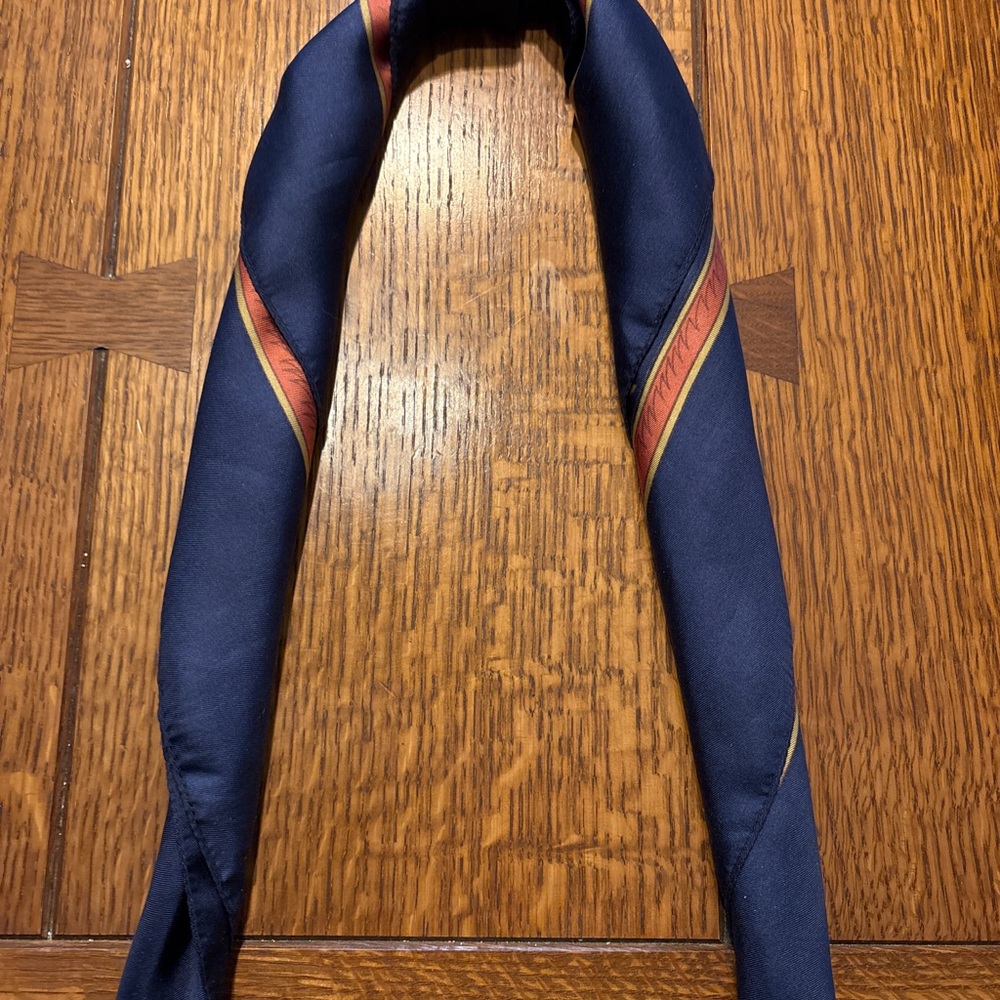 Liberty of London Floral Silk Scarf in Red, Gold, and Blue - Picture 6 of 6